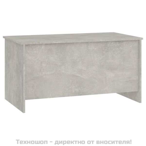 Маса за кафе, бетонно сива, 102x55,5x52,5 см, инженерно дърво
