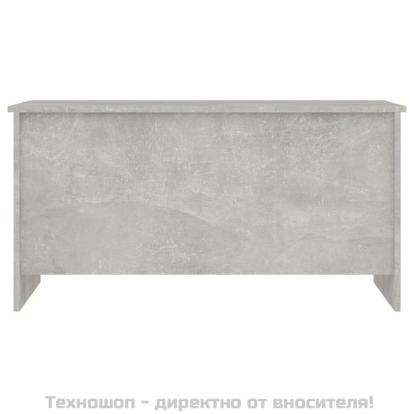 Маса за кафе, бетонно сива, 102x55,5x52,5 см, инженерно дърво