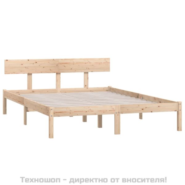 Рамка за легло без матрак, масивна дървесина, 120x200 см