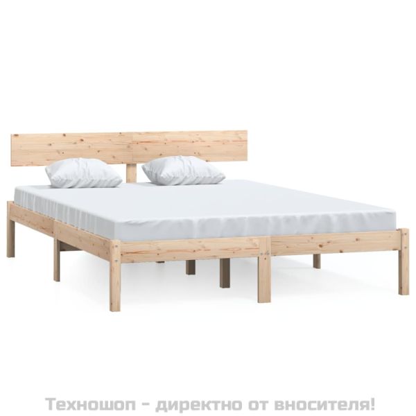 Рамка за легло, бор масив, 150x200 см, King Size