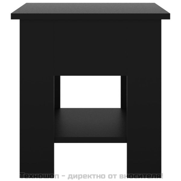 Маса за кафе, черна, 40x40x42 см, инженерно дърво