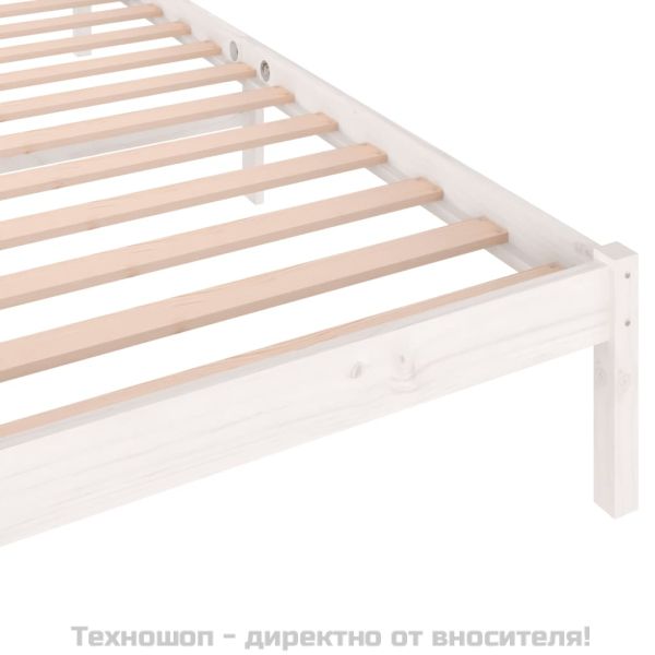 Рамка за легло, бор масив, 90x200 см, бяло
