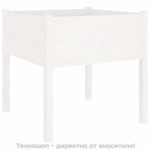 Градински сандъци, 2 бр, бели, 70x70x70 см, бор масив