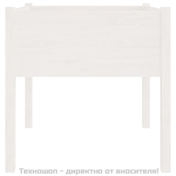 Градински сандъци, 2 бр, бели, 70x70x70 см, бор масив