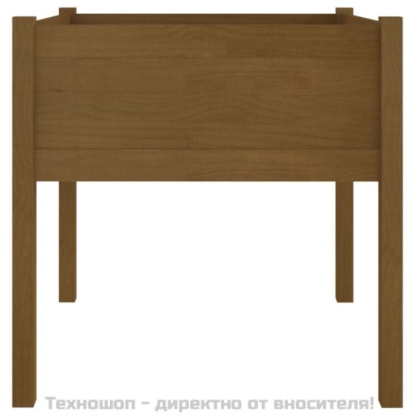 Градински сандъци, 2 бр, меденокафяви, 70x70x70 см, бор масив