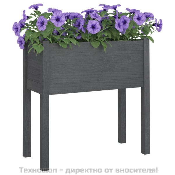 Градински сандък, сив, 70x31x70 см, бор масив