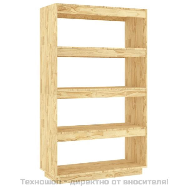 Библиотека/разделител за стая, 80x35x135 см, бор масив