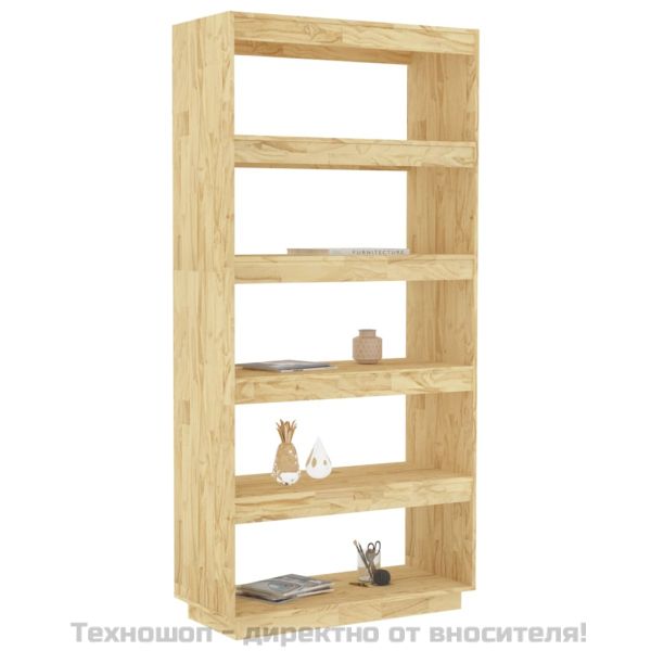 Библиотека/разделител за стая, 80x35x167 см, бор масив