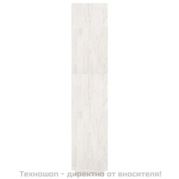 Библиотека/разделител за стая, бяла, 80x35x167 см, бор масив