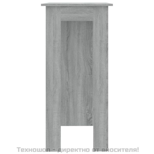 Бар маса с рафт, сив сонома, 102x50x103,5 см, инженерно дърво
