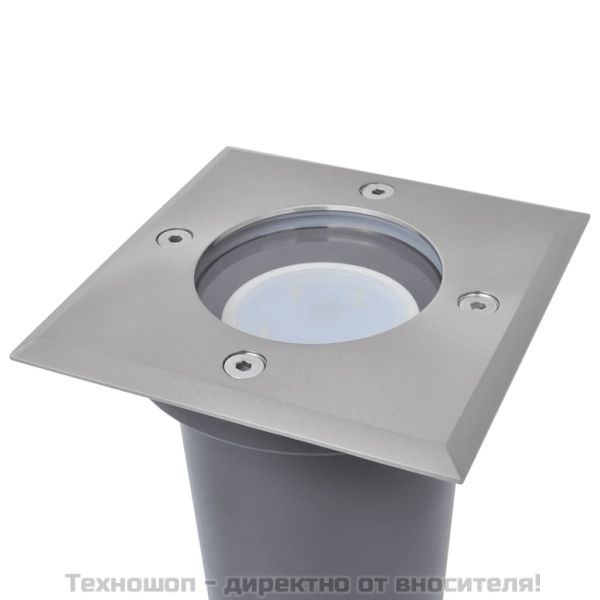 Градински LED лампи за вграждане в земя, 3 бр, квадратни