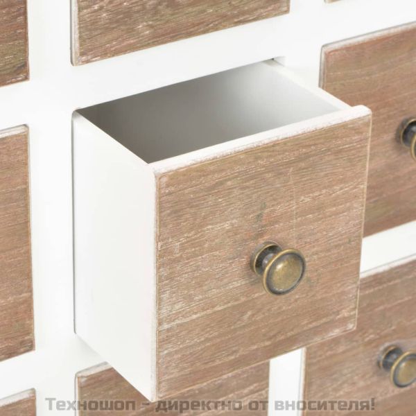 Сайдборд, бял, 54x30x80 см, масивно дърво