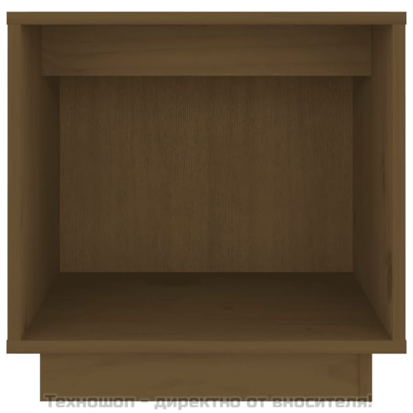 Нощно шкафче, меденокафяво, 40x30x40 см, борово дърво масив