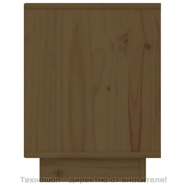 Нощно шкафче, меденокафяво, 40x30x40 см, борово дърво масив