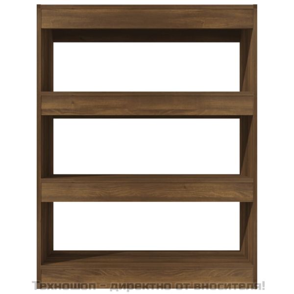 Библиотека/разделител, кафяв дъб, 80x30x103 см, инженерно дърво