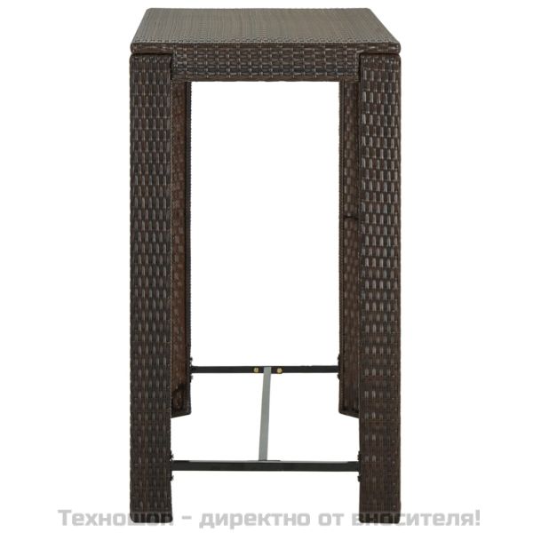 Градинска бар маса, кафява, 100x60,5x110,5 см, полиратан