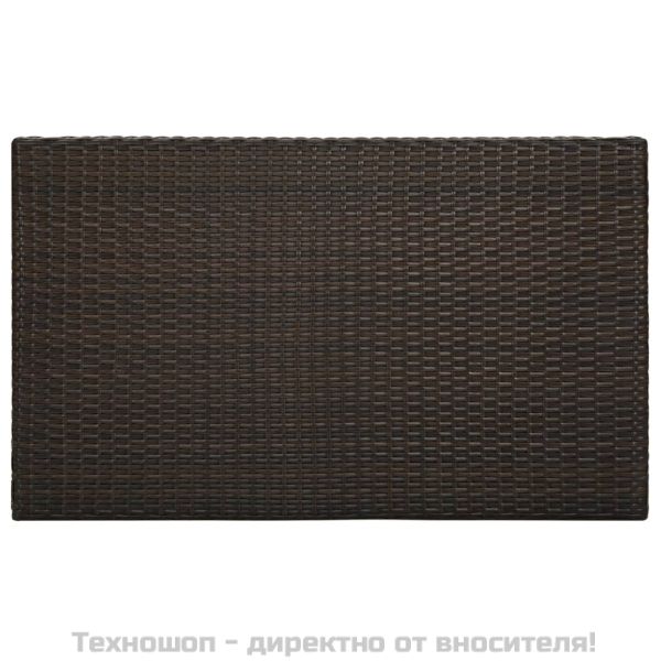 Градинска бар маса, кафява, 100x60,5x110,5 см, полиратан