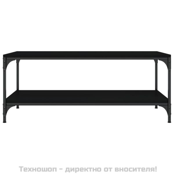 Маса за кафе, черна, 80x50x40 см, инженерно дърво
