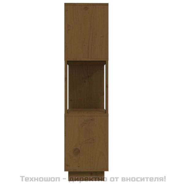 Библиотека/разделител за стая, меденокафява, 80x25x101 см, бор