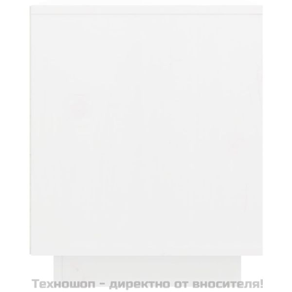 ТВ шкаф, бял, 74x35x44 см, бор масив