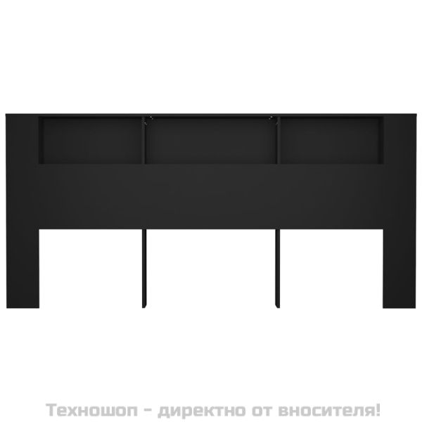 Табла за легло тип шкаф, черна, 220x18,5x104,5 см