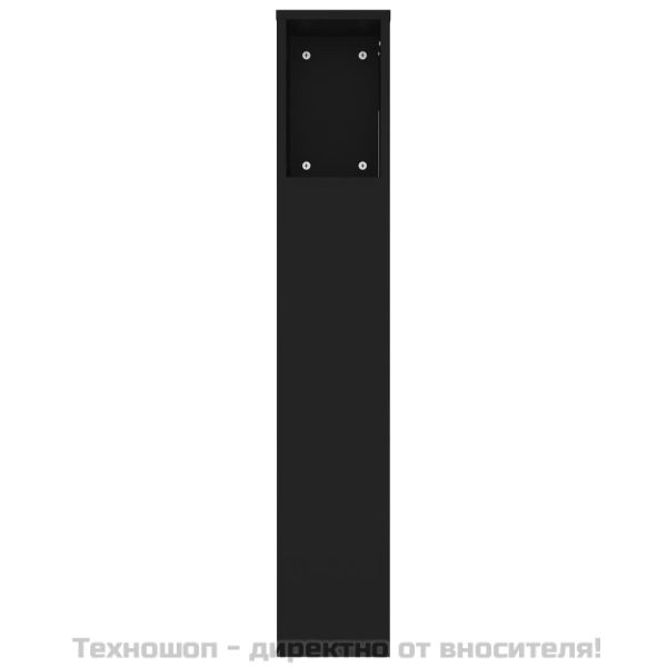Табла за легло тип шкаф, черна, 220x18,5x104,5 см