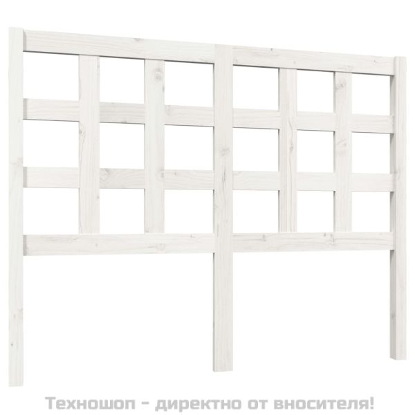 Горна табла за легло, бяла, 125,5x4x100 см, бор масив