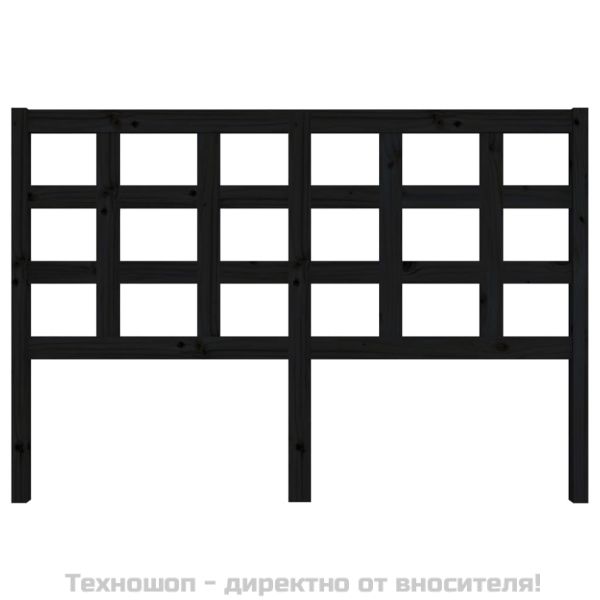Горна табла за легло, черна, 145,5x4x100 см, бор масив