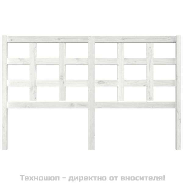 Горна табла за легло, бяла, 156x4x100 см, бор масив