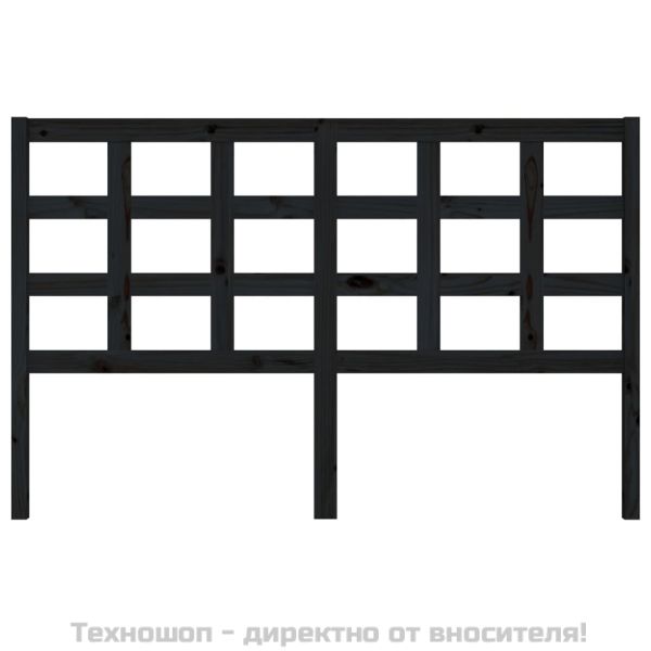 Горна табла за легло, черна, 156x4x100 см, бор масив