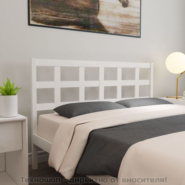 Горна табла за легло, бяла, 165,5x4x100 см, бор масив