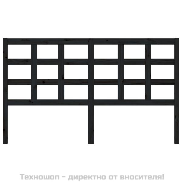 Горна табла за легло, черна, 165,5x4x100 см, бор масив