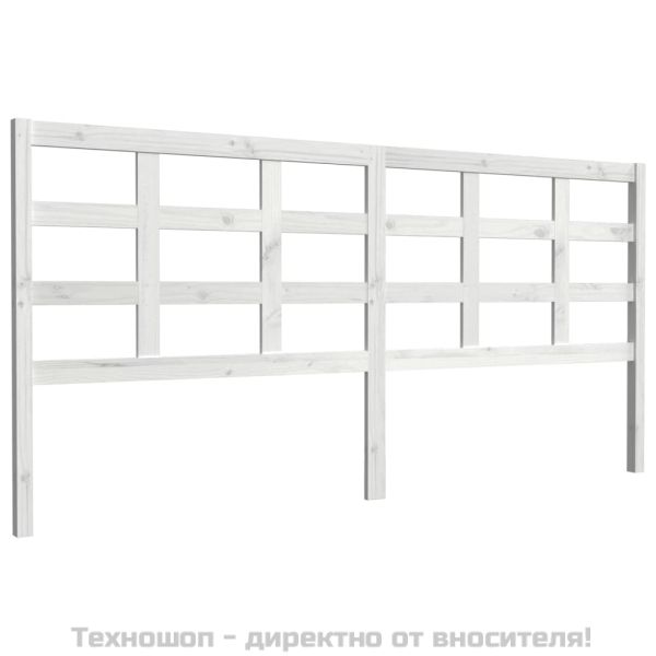Горна табла за легло, бяла, 205,5x4x100 см, бор масив