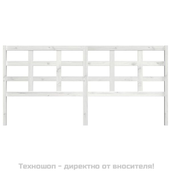 Горна табла за легло, бяла, 205,5x4x100 см, бор масив