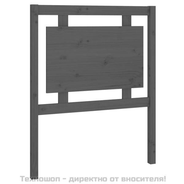 Горна табла за легло, сива, 80,5x4x100 см, бор масив
