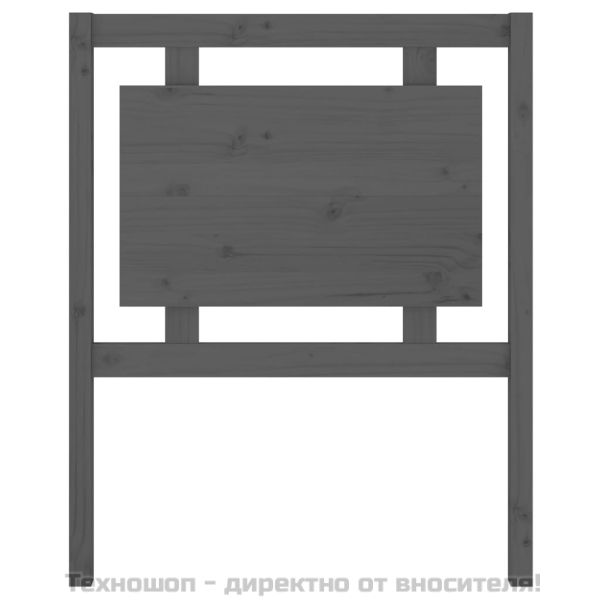 Горна табла за легло, сива, 80,5x4x100 см, бор масив