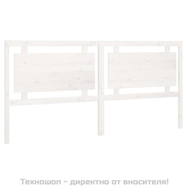 Горна табла за легло, бяла, 205,5x4x100 см, бор масив
