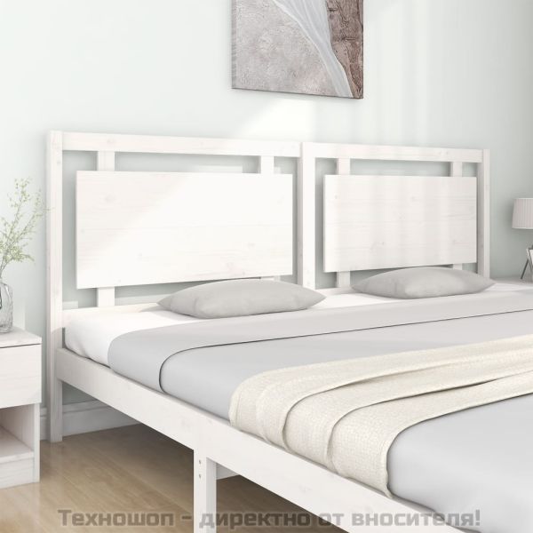 Горна табла за легло, бяла, 205,5x4x100 см, бор масив