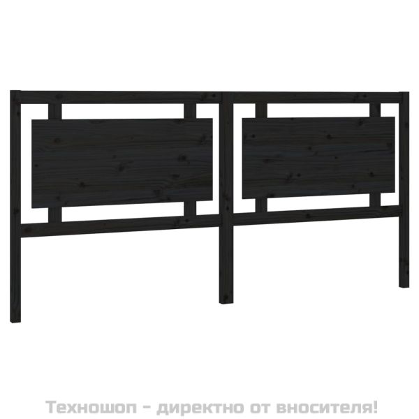 Горна табла за легло, черна, 205,5x4x100 см, бор масив