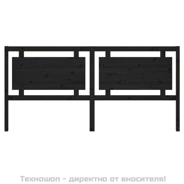 Горна табла за легло, черна, 205,5x4x100 см, бор масив