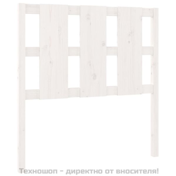 Горна табла за легло, бяла, 105,5x4x100 см, бор масив