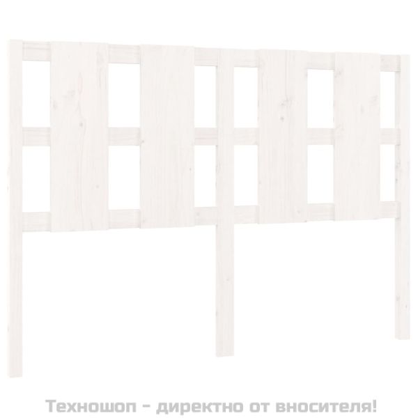 Горна табла за легло, бяла, 125,5x4x100 см, бор масив