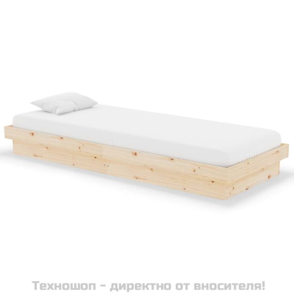 Рамка за легло, масивно дърво, 75x190 см, Small Single