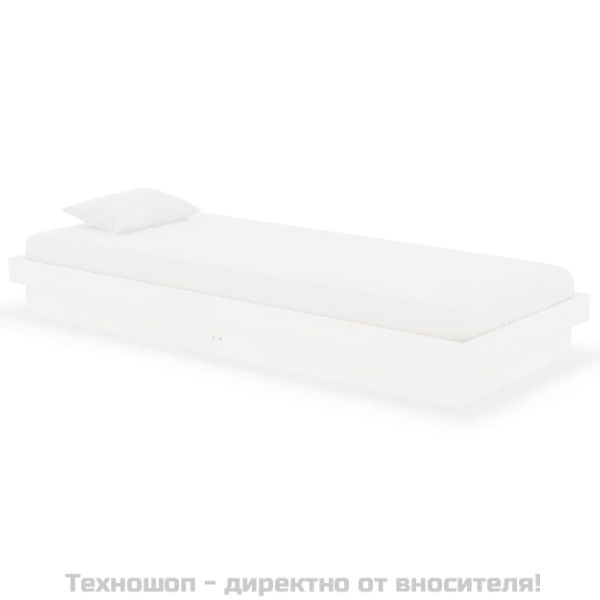 Рамка за легло бяла масивно дърво 75x190 см Small Single
