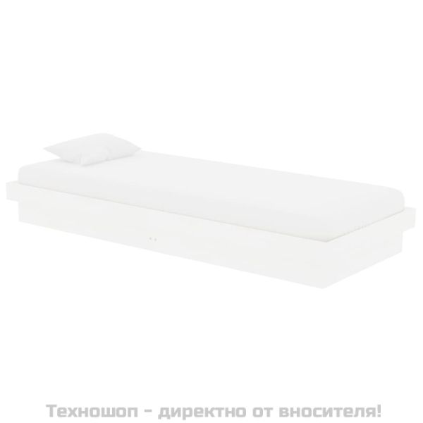 Рамка за легло бяла масивно дърво 75x190 см Small Single