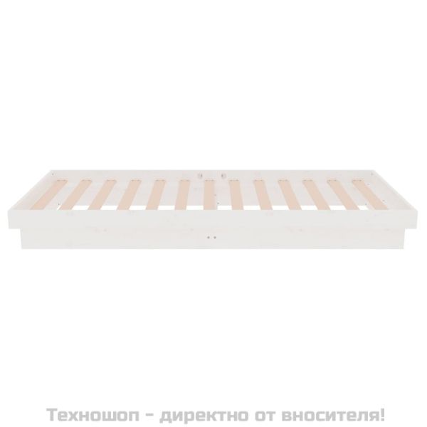 Рамка за легло бяла масивно дърво 75x190 см Small Single