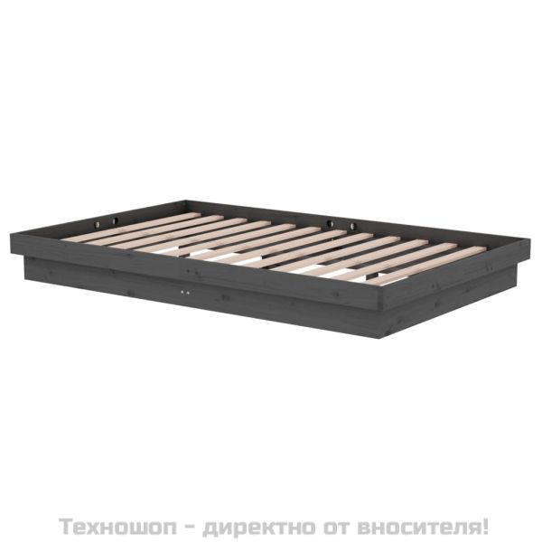 Рамка за легло, сива, бор масив, 120x190 см, Small Double