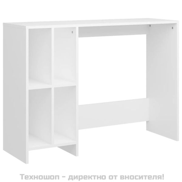 Бюро за лаптоп, бяло, 102,5x35x75 см, инженерно дърво
