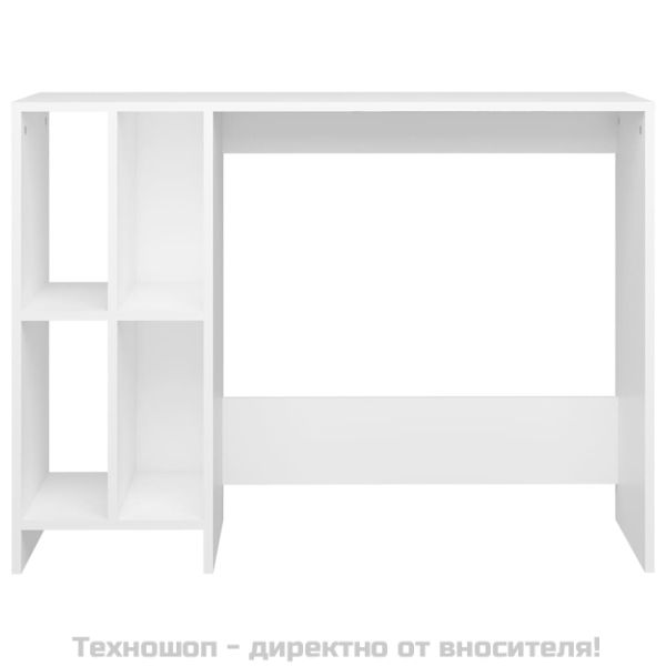 Бюро за лаптоп, бяло, 102,5x35x75 см, инженерно дърво