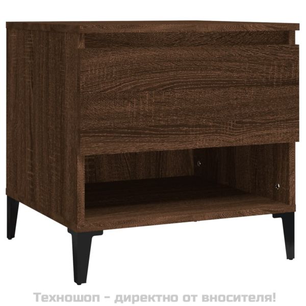 Странична маса, кафяв дъб, 50x46x50 см, инженерно дърво